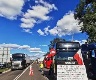 Protest przewoźników w Dorohusku