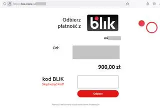 Strona przygotowana przez oszustów