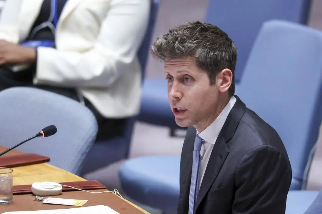 Sam Altman podczas wystąpienia na forum RB ONZ