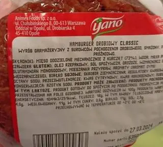 Aktualnie czytasz: Salmonella w partii hamburgerów