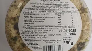 Chałwa pistacjowa wycofana przez GIS