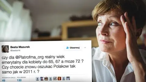 Beata Mazurek pyta polityków PO o ile chcą podnieść wiek emerytalny