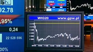 Niespełna jednoprocentowy spadek WIGu 20 na początku nowego tygodnia na Giełdzie Papierów Wartościowych w Warszawie. 2392 punkty - to poziom, na jakim zatrzymał się indeks największych spółek. Jakie informacje wpływały na decyzje inwestorów? O tym Agata Biały.