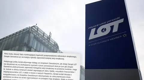 Zarząd LOT domaga się ponad 1,75 miliona złotych od związkowców
