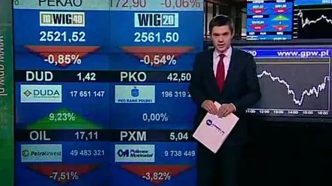 Lekki spadek indeksów po wtorkowych rekordach. W środę WIG20 traci 0,54%. O szczegółach Jan Niedziałek.