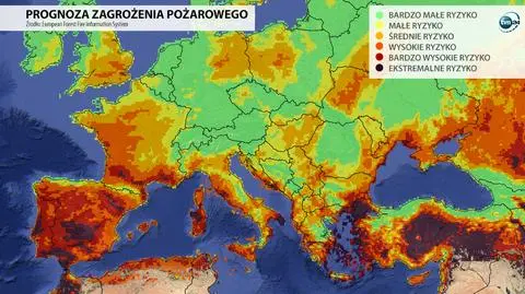 Pożary w Europie, interaktywna mapa