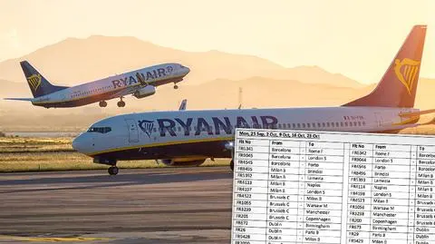 Lista odwołanych lotów Ryanaira