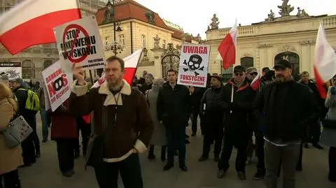 Protest frankowiczów w Warszawie