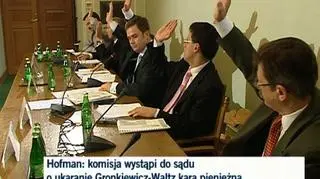 Hanna Gronkiewicz-Waltz nie stawiła się przed śledczymi. Komisja śledcza postanowiła wystąpić do sądu u ukaranie prezydent Warszawy. Kara może wynieść do 3 tys. zł 