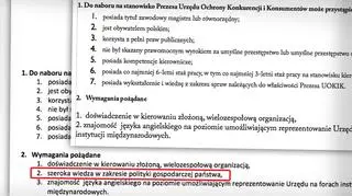 Mniejsze wymagania na stanowisko prezesa UOKiK