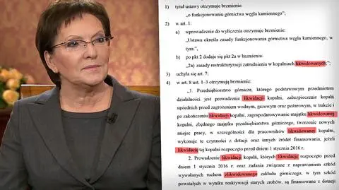 Kopacz mówi o restrukturyzacji. Ale w ustawie słowo "likwidacja" pada wielokrotnie