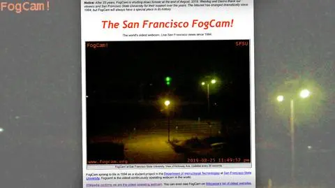 San Francisco. Kamerka internetowa FogCam zostanie wyłączona 30 sierpnia