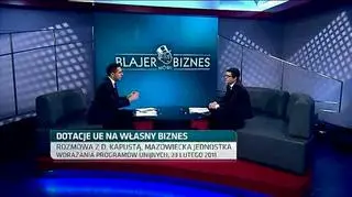 Od 22 lutego osoby bezrobotne z województwa mazowieckiego mogą ubiegać się o 40 tys. złotych na założenie własnej firmy. Jak je zdobyć? O szczegółach opowiada Dariusz Kapusta, zastępca kierownika wydziału wdrażania Priorytetu VIII PO KL, Mazowiecka Jednostka Wdrażania Programów Unijnych. 