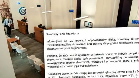Spór zbiorowy w PZU SA i PZU Życie SA, ubezpieczyciel odpowiada