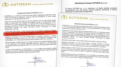 Autosan usunął fragment oświadczenia