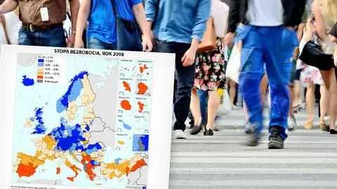 Mapa bezrobocia w regionach państw UE. Zestawienie Eurostatu