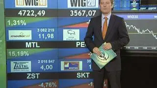 Serwis giełdowy TVN24 z 27 sierpnia, podsumowanie dnia. Relacja Rafała Hirscha z warszawskiej Giełdy Papierów Wartościowych. (TVN24)
