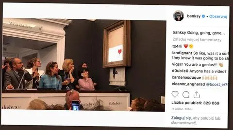 Obraz "Dziewczynka z balonikiem" Banksy'ego uległ samozniszczeniu