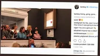 Obraz "Dziewczynka z balonikiem" Banksy'ego uległ samozniszczeniu