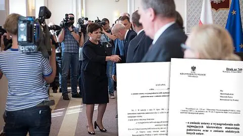 Nowy projekt podwyżek dla najważniejszych osób w państwie