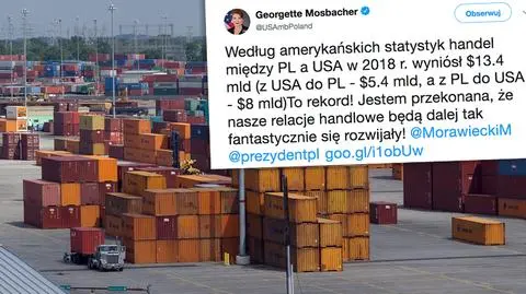  "To rekord! Jestem przekonana, że nasze relacje handlowe będą dalej tak fantastycznie się rozwijały!" - skomentowała na Twitterze Georgette Mosbacher