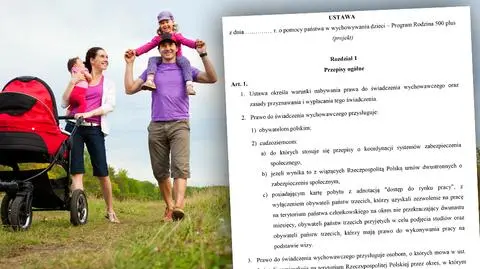 Prawo i Sprawiedliwość przygotowało projekt ustawy o pomocy państwa w wychowaniu dzieci program "Program Rodzina 500 plus"