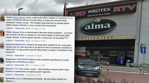 Problemy Almy. Brakuje towaru, kurs spółki zanurkował