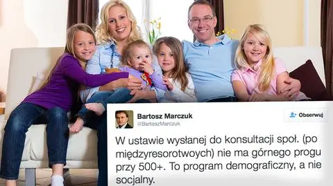 Wiceminister rodziny, pracy i polityki społecznej na Twitterze o projekcie 500 plus