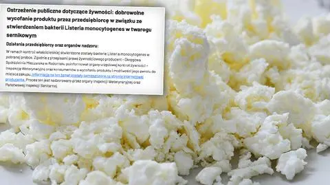 Główny Inspektorat Sanitarny poinformował o wycofaniu ze sprzedaży jednej partii twarogu sernikowego