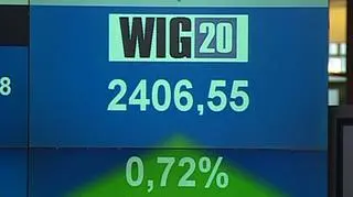 Niezły początek tygodnia na Giełdzie Papierów Wartościowych w Warszawie. WIG20 zyskał na zamknięciu 0,72%. Inwestorzy zatrzymali się w poniedziałek na poziomie 2406 punktów. O przebiegu sesji w relacji Agaty Biały
