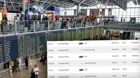 Odwołane loty do Brukseli z Warszawy