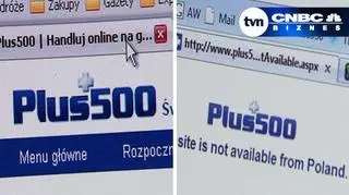 18.02 | Kolejna podejrzana firma łowi Polaków w internecie. Tym razem chodzi o zarejestrowany w Belize portal Plus 500, który obiecuje wysokie zyski. Jakie, i czy w ogóle są - nie wiadomo. Wiadomo jednak, że firma działa całkowicie na dziko, przez co zajęły się nią już polskie Komisja Nadzoru Finansowego i policja.  (TVN CNBC Biznes)