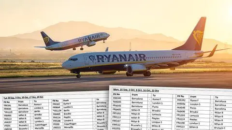 Ryanair. Lista odwołanych lotów na początek tygodnia