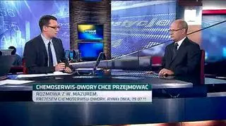 Chemoservis będzie przejmował - póki co spółki ciepłownicze od Skarbu Państwa. Gościem Rynków Dnia był prezes Chemoservisu-Dwory Wojciech Mazur