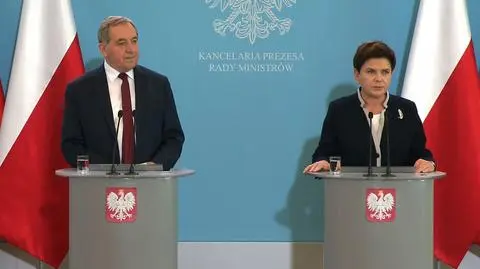 Beata Szydło i Henryk Kowalczyk na konferencji prasowej