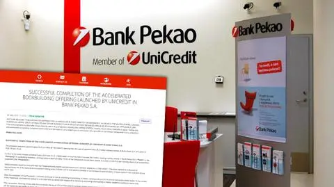 UniCredit sprzedał 10 proc. akcji Pekao. Zarobił 3,3 mld zł