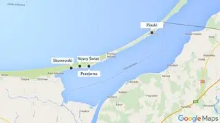 Cztery rozpatrywane lokalizacje przekopu