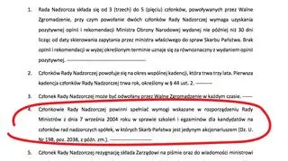 Fragment statutu PGZ SA z 10 czerwca 2015 roku 