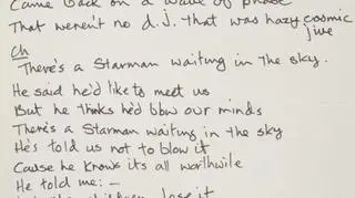 Karta z tekstem piosenki "Starman"