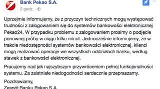 Komunikat Banku Pekao