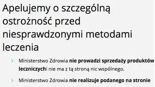 Komunikat ministerstwa zdrowia