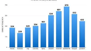 Liczba dokumentów w kolejnych miesiącach 2017 roku, które tracą ważność - dane w tys. 
