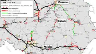 Mapa inwestycji trasy S7