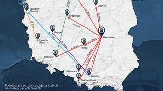Mapa nowych połączeń PKP