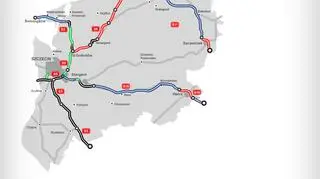 Mapa stanu budowy dróg na Pomorzu Zachodnim