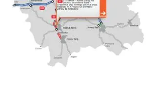 Mapa stanu budowy dróg w województwie małopolskim