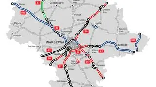 Mapa stanu budowy dróg w województwie mazowieckim