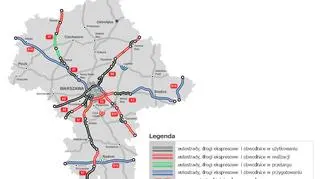 Mapa stanu budowy dróg w województwie mazowieckim