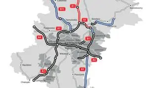 Mapa stanu budowy dróg w województwie śląskim