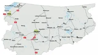 Mapa stanu budowy dróg w województwie warmińsko-mazurskim